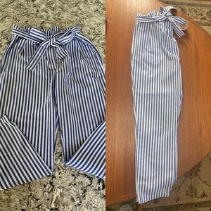 Blue and white stripped pants